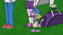 Size: 1280x720 | Tagged: safe, rainbow dash, rarity, sci-twi, spike, spike the regular dog, twilight sparkle, dog, equestria girls, g4, bag, camp everfree outfits, clothes, eddy misbehaves at camp goville, goanimate, roblox, shoes, socks