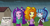Size: 5618x2880 | Tagged: safe, artist:tjpones, adagio dazzle, aria blaze, sonata dusk, siren, equestria girls, bronybait, clothes, female, frown, hand on hip, homeless, looking at you, rain, sign, the dazzlings, torn clothes, trio, wet