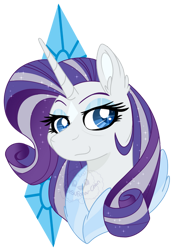 Size: 400x579 | Tagged: safe, artist:traveleraoi, part of a set, rarity, pony, unicorn, g4, the last problem, bust, cape, clothes, colored pupils, cutie mark, ear fluff, eyeshadow, female, makeup, older, older rarity, portrait, shawl, simple background, solo, transparent background, watermark