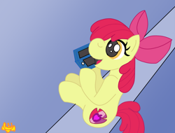 Size: 620x472 | Tagged: safe, artist:missmagnificence, apple bloom, earth pony, pony, g4, 3ds, female, filly, foal, solo