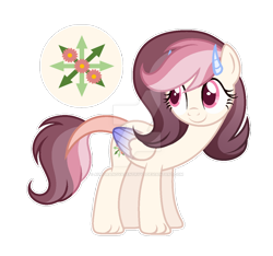 Size: 1024x960 | Tagged: safe, artist:auroranovasentry, oc, oc:roselia, hybrid, female, interspecies offspring, offspring, parent:discord, parent:fluttershy, parents:discoshy, simple background, solo, transparent background