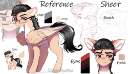 Size: 3610x2092 | Tagged: safe, artist:krissstudios, oc, pegasus, pony, glasses, high res, male, reference sheet, solo, stallion