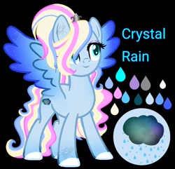 Size: 1006x971 | Tagged: safe, artist:teonnakatztkgs, oc, oc only, pegasus, pony, base used, black background, colored hooves, female, makeup, mare, pegasus oc, reference sheet, simple background, smiling, solo, wings