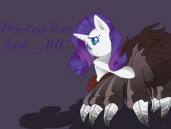 Size: 2048x1536 | Tagged: safe, artist:blackdeathhatter, rarity, hybrid, monster pony, original species, pony, spiderpony, unicorn, g4, bronybait, female, simple background, solo, species swap, spiderponyrarity