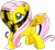 Size: 1200x1113 | Tagged: safe, fluttershy, pony, g4, blue eyes, craft, cute, daaaaaaaaaaaw, metal earth, pink hair, pink mane, shyabetes, simple background, solo, transparent background, wings, yellow skin, yellow wings