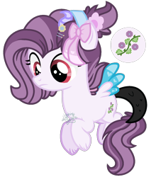 Size: 1140x1294 | Tagged: safe, artist:cheekycheesefan101, oc, oc:rosemary, hybrid, female, filly, foal, offspring, parent:button mash, parent:sweetie belle, parents:sweetiemash, simple background, solo, transparent background