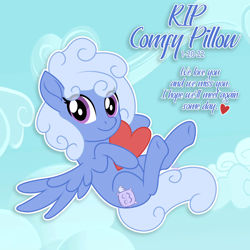 Size: 2000x2000 | Tagged: safe, artist:lovinglypromise, oc, oc:comfy pillow, pegasus, pony, female, high res, mare, memorial, pillow, solo