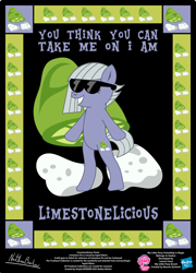 Size: 758x1054 | Tagged: safe, artist:strykarispeeder, part of a set, limestone pie, earth pony, pony, g4, bipedal, female, limestonelicious, mare, out of character, sunglasses, twilightlicious