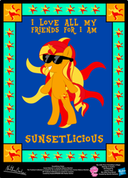 Size: 758x1054 | Tagged: safe, artist:strykarispeeder, part of a set, sunset shimmer, pony, unicorn, equestria girls, g4, bipedal, female, mare, solo, sunetlicious, sunglasses, twilightlicious