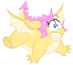 Size: 1600x1421 | Tagged: safe, artist:aleximusprime, oc, oc:buttercream, oc:buttercream the dragon, dragon, flurry heart's story, big eyes, chubby, cute, dragon oc, draogness, faic, fat, floating eyebrows, jumping, scared, shocked, simple background, solo, surprised, transparent background