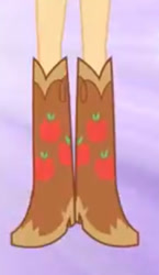 Size: 231x397 | Tagged: safe, screencap, applejack, equestria girls, g4, boots, boots shot, cowboy boots, eg stomp, high heel boots, legs, pictures of legs, shoes, the eg stomp