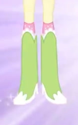 Size: 248x395 | Tagged: safe, screencap, fluttershy, equestria girls, g4, boots, boots shot, clothes, eg stomp, high heel boots, legs, pictures of legs, polka dot socks, shoes, socks, the eg stomp