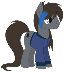 Size: 1672x1849 | Tagged: safe, alternate version, artist:dyonys, oc, oc:shadow rose, earth pony, pony, clothes, hoodie, male, simple background, stallion, transparent background