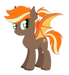 Size: 1237x1346 | Tagged: safe, alternate version, artist:dyonys, oc, oc:pumpkin pie, bat pony, female, mare, simple background, transparent background, unshorn fetlocks