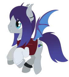 Size: 1740x1925 | Tagged: safe, artist:dyonys, oc, oc:sauvignon, bat pony, clothes, flying, male, shirt, simple background, stallion, transparent background, vest