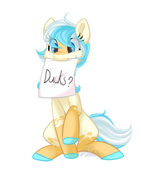 Size: 1280x1610 | Tagged: safe, artist:aledera, oc, earth pony, pony, female, mare, mouth hold, sign, simple background, solo, transparent background