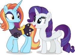 Size: 10886x7953 | Tagged: safe, artist:thatusualguy06, rarity, sassy saddles, pony, unicorn, canterlot boutique, the summer sun setback, .svg available, absurd resolution, duo, duo female, female, mare, simple background, svg, transparent background, vector