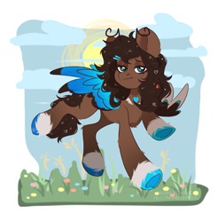 Size: 1280x1300 | Tagged: safe, artist:myshakov, oc, pegasus, pony, colored wings, female, mare, multicolored wings, solo, wings