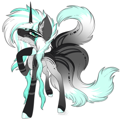 Size: 3069x3049 | Tagged: safe, artist:beamybutt, oc, oc only, kitsune, kitsune pony, original species, pony, ear fluff, high res, horn, male, multiple tails, raised hoof, simple background, solo, stallion, tail, transparent background