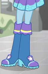 Size: 204x315 | Tagged: safe, screencap, trixie, equestria girls, g4, good vibes, my little pony equestria girls: summertime shorts, boots, boots shot, cropped, high heel boots, legs, pictures of legs, shoes