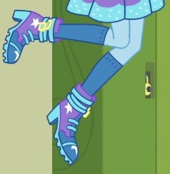 Size: 238x244 | Tagged: safe, screencap, trixie, equestria girls, equestria girls series, g4, canterlot high, cropped, female, legs, lockers, pictures of legs