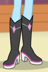 Size: 363x540 | Tagged: safe, screencap, photo finish, equestria girls, g4, boots, boots shot, high heel boots, legs, pictures of legs, shoes