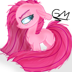 Size: 1203x1203 | Tagged: safe, artist:amberpone, artist:greenmarta, pinkie pie, earth pony, pony, g4, collaboration, cute, cuteamena, female, fluffy, pinkamena diane pie, simple background, solo, transparent background