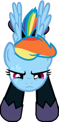 Size: 1280x2649 | Tagged: safe, artist:benpictures1, rainbow dash, pegasus, pony, comic:the storm kingdom, g4, my little pony: the movie, bad end, bodysuit, clothes, command 6, commander rainbow dash, crystal of light, female, inkscape, mare, simple background, solo, transparent background, vector