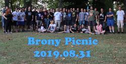 Size: 3084x1572 | Tagged: safe, artist:alfa007, human, brony, convention, group photo, hungary, irl, irl human, meeting, outdoors, photo, picnic, text