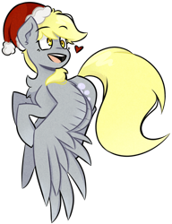 Size: 1024x1332 | Tagged: safe, artist:pointdelta, derpy hooves, pegasus, pony, g4, christmas, female, flying, hat, holiday, santa hat, simple background, solo, transparent background