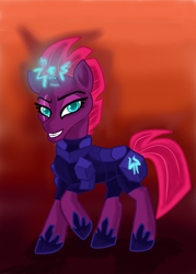 Size: 1600x2238 | Tagged: safe, artist:doodledaydream, tempest shadow, pony, unicorn, g4, broken horn, female, horn, solo