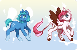 Size: 3045x1970 | Tagged: safe, artist:holidaye, oc, oc only, oc:hikiri, oc:kitty calamity, alicorn, pony, unicorn, female, mare