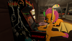 Size: 1920x1080 | Tagged: safe, artist:php170, smolder, spike, dragon, g4, 3d, arcade cabinet, blushing, cute, dragoness, duo, ear, female, flying, gamer, gamer smolder, gamer spike, gaming, happy, horn, liu kang, male, mortal kombat, mortal kombat 2, playing, raiden (mortal kombat), scorpion (mortal kombat), ship:spolder, shipping, smiling, smolderbetes, source filmmaker, spikabetes, spread wings, straight, team fortress 2, video game, watch, winged spike, wings