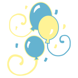 Size: 768x768 | Tagged: safe, artist:dartielarkie, pinkie pie (g3), g3, balloon, blue balloon, confetti, cutie mark, cutie mark only, no pony, simple background, solo, transparent background, vector, yellow balloon