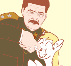 Size: 2310x2147 | Tagged: safe, anonymous artist, edit, oc, oc:aryanne, earth pony, human, pony, 4chan, eyes closed, female, food, josef stalin, mare, simple background, whipped cream