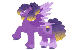 Size: 1280x854 | Tagged: safe, artist:itstechtock, oc, oc:grape rush, pegasus, pony, female, mare, parent:desert wind, parent:royal gambit, parent:tourney favor, simple background, solo, white background