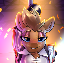 Size: 1040x1020 | Tagged: safe, artist:jedayskayvoker, oc, pony, fallout equestria, advertisement, cute, demo, ear fluff, eyelashes, glitter, human shoulders, lip bite, makeup, male, nuka cola, patreon, patreon link, patreon preview, ranger, shiny, solo, stallion, stripper, stripper pole