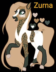 Size: 439x563 | Tagged: safe, artist:teonnakatztkgs, oc, oc only, earth pony, pony, saddle arabian, base used, black background, colored hooves, female, heart, makeup, mare, raised hoof, simple background, smiling, solo