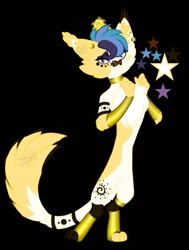 Size: 788x1042 | Tagged: safe, alternate version, artist:teonnakatztkgs, oc, oc only, abyssinian, anthro, digitigrade anthro, abyssinian oc, base used, chest fluff, smiling, solo, stars