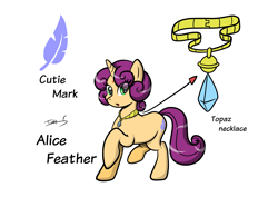 Size: 7016x4961 | Tagged: safe, artist:memprices, oc, oc only, oc:alice feather, pony, unicorn, absurd resolution, eye clipping through hair, female, looking at you, mare, original art, original character do not steal, raised hoof, simple background, white background
