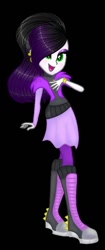 Size: 445x1055 | Tagged: safe, artist:teonnakatztkgs, oc, oc only, equestria girls, g4, base used, black background, boots, clothes, shoes, simple background, skirt, smiling, solo