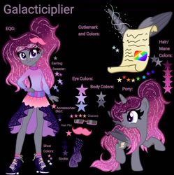 Size: 1354x1360 | Tagged: safe, artist:teonnakatztkgs, oc, oc only, alicorn, pony, equestria girls, g4, alicorn oc, base used, clothes, duo, equestria girls-ified, ethereal mane, female, horn, looking back, mare, scroll, shoes, skirt, smiling, starry mane, wings