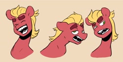 Size: 4096x2067 | Tagged: safe, artist:chub-wub, sprout cloverleaf, earth pony, pony, g5, my little pony: a new generation, eyes closed, fangs, male, open mouth, sharp teeth, solo, sproutbetes, stallion, teeth