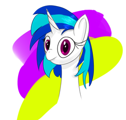 Size: 2000x1900 | Tagged: safe, artist:kanw, dj pon-3, vinyl scratch, pony, unicorn, g4, missing accessory, simple background, solo