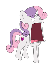 Size: 3072x4096 | Tagged: safe, artist:professorventurer, sweetie belle, pony, unicorn, g4, female, filly, foal, ibispaint x, open mouth, simple background, sweetie derelle, transparent background, volumetric mouth