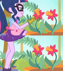 Size: 1920x2160 | Tagged: safe, edit, screencap, sci-twi, twilight sparkle, equestria girls, g4, my little pony equestria girls: better together, my little shop of horrors, boots, clothes, female, flower, legs, plant, shoes, skirt, standing