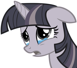 Size: 3390x3000 | Tagged: safe, artist:anitech, artist:wardex101, edit, twilight sparkle, pony, unicorn, g4, crying, discorded, discorded twilight, female, high res, mare, sad, simple background, solo, sorrow, transparent background, twilight tragedy, vector