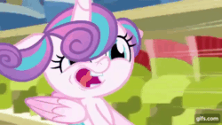 Size: 640x360 | Tagged: safe, screencap, princess flurry heart, alicorn, pony, a flurry of emotions, g4, season 7, animated, baby, baby pony, faic, female, filly, foal, gif, gifs.com, open mouth, open smile, smiling, solo
