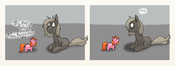 Size: 2048x768 | Tagged: safe, artist:fluffsplosion, earth pony, fluffy pony, pony, comic, duo, no