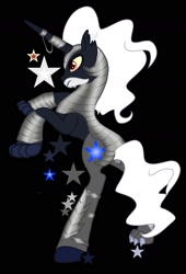 Size: 1110x1630 | Tagged: safe, artist:teonnakatztkgs, oc, oc only, pony, unicorn, armor, black background, female, horn, rearing, simple background, solo, stars, unicorn oc